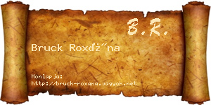 Bruck Roxána névjegykártya